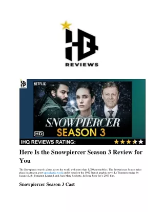 Here Is the Snowpiercer Season 3 Review for You