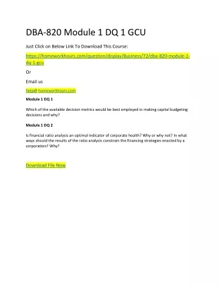 dba 820 module 1 dq 1 gcu