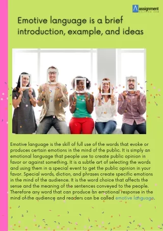 Emotive language is a brief introduction, example, and ideas