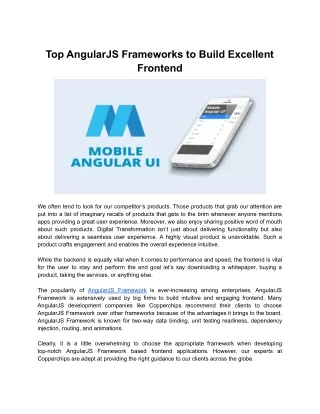 top angularjs frameworks to build excellent