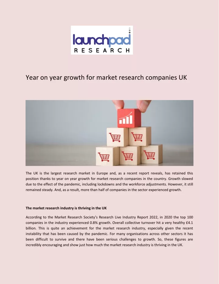 year on year growth for market research companies