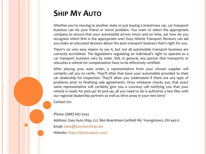 ship my auto