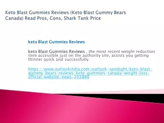 Keto Blast Gummies Reviews (Keto Blast Gummy Bears Canada