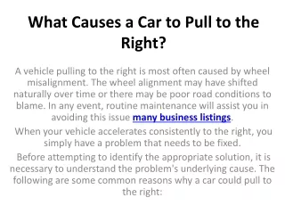 what causes a car to pull to the right