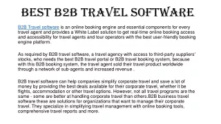 Best B2B travel software