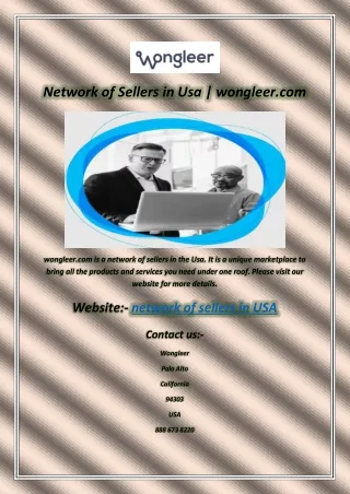 Network of Sellers in Usa  wongleer