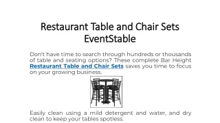 restaurant table and chair sets eventstable