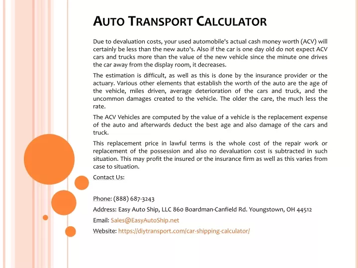 auto transport calculator