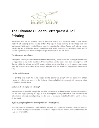 the ultimate guide to letterpress foil printing