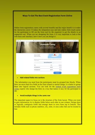 Ways To Get The Best Event Registration Form Online