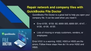 repair network and company files with quickbooks file doctor