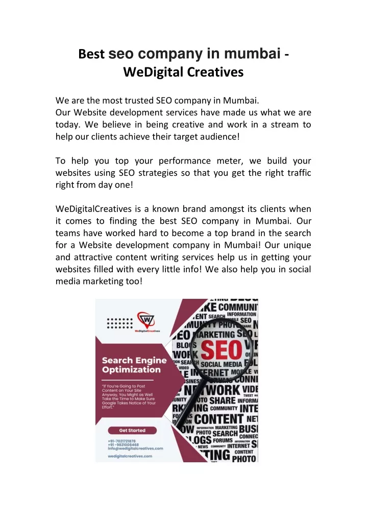 best seo company in mumbai wedigital creatives