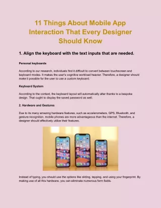 11 Things About Mobile App Interaction That Every Designer Should Know