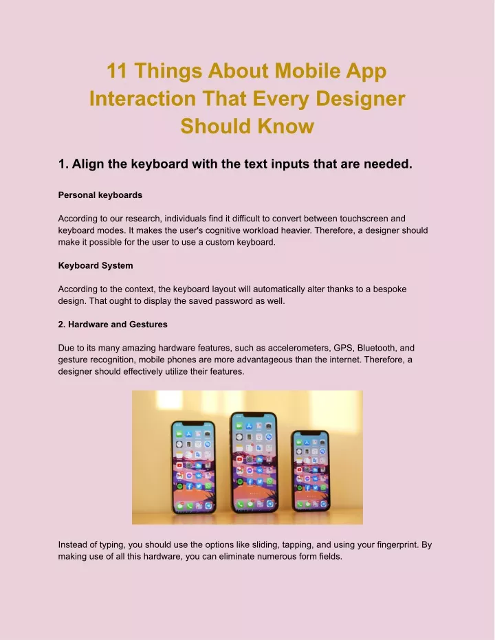 11 things about mobile app interaction that every