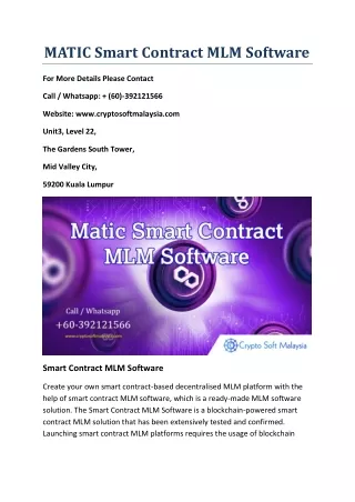 matic smart contract mlm software