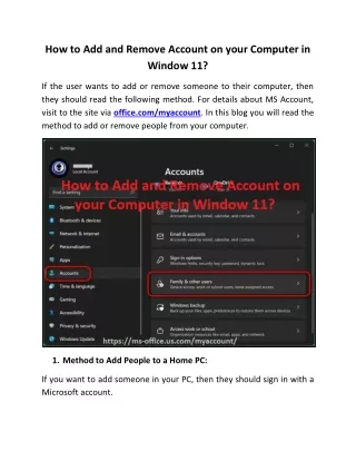 how to add and remove account on your computer