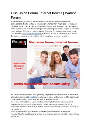 discussion forum internet forums warrior forum