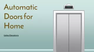 Automatic Doors for Home By Usha Elevators