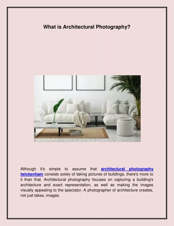 what is architectural photography