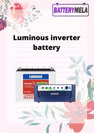 Buy Luminous inverter Battery in Pune