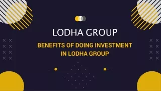 lodha group benefits of doing investment in lodha group