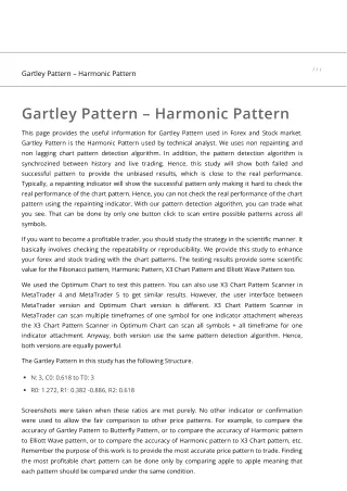 Gartley Pattern - Harmonic Pattern