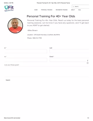 Personal Training For 40  Year Olds - 40fit