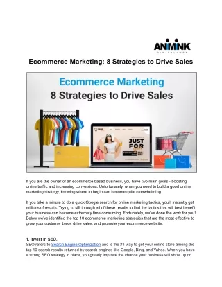 Ecommerce Marketing: 8 Strategies to Drive Sales