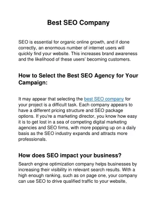 Best SEO Company