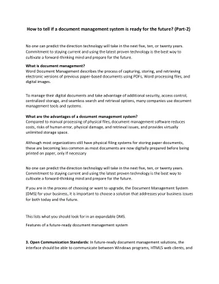 how to tell if a document management system
