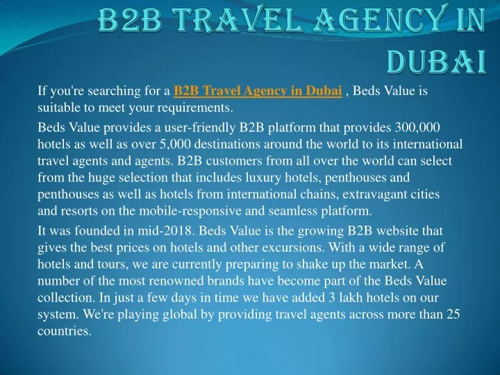 PPT - B2B Travel Agency In Dubai PowerPoint Presentation, Free Download ...