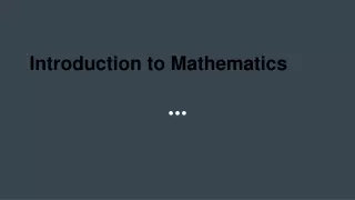 introduction to mathematics
