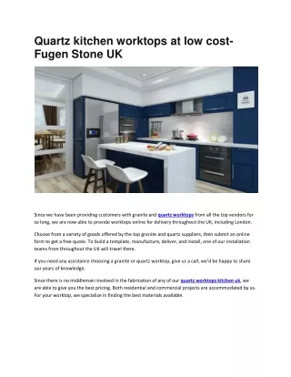 Quartz kitchen worktops at low cost- Fugenstone