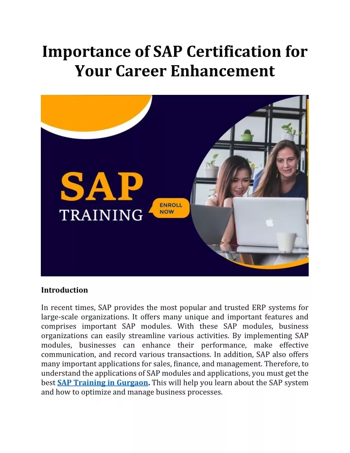 importance of sap certification for your career
