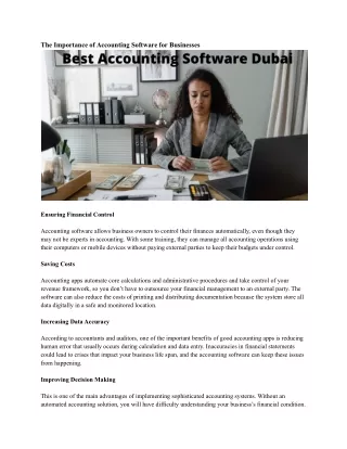 the importance of accounting software