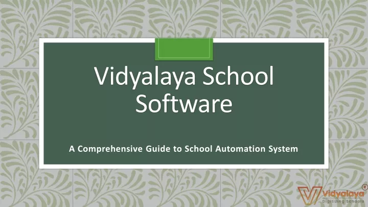 vidyalaya school software