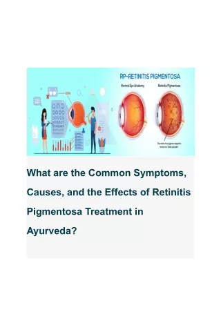 retinitis pigmentosa treatment in ayurveda