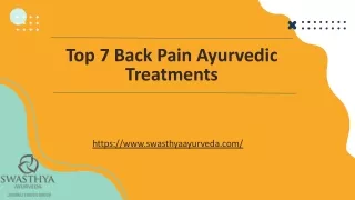 Top 7 Back Pain Ayurvedic Treatments - Swasthya Ayurveda