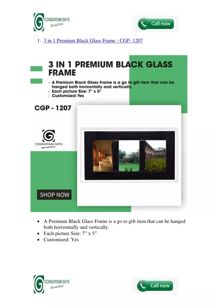 1 3 in 1 premium black glass frame cgp 1207