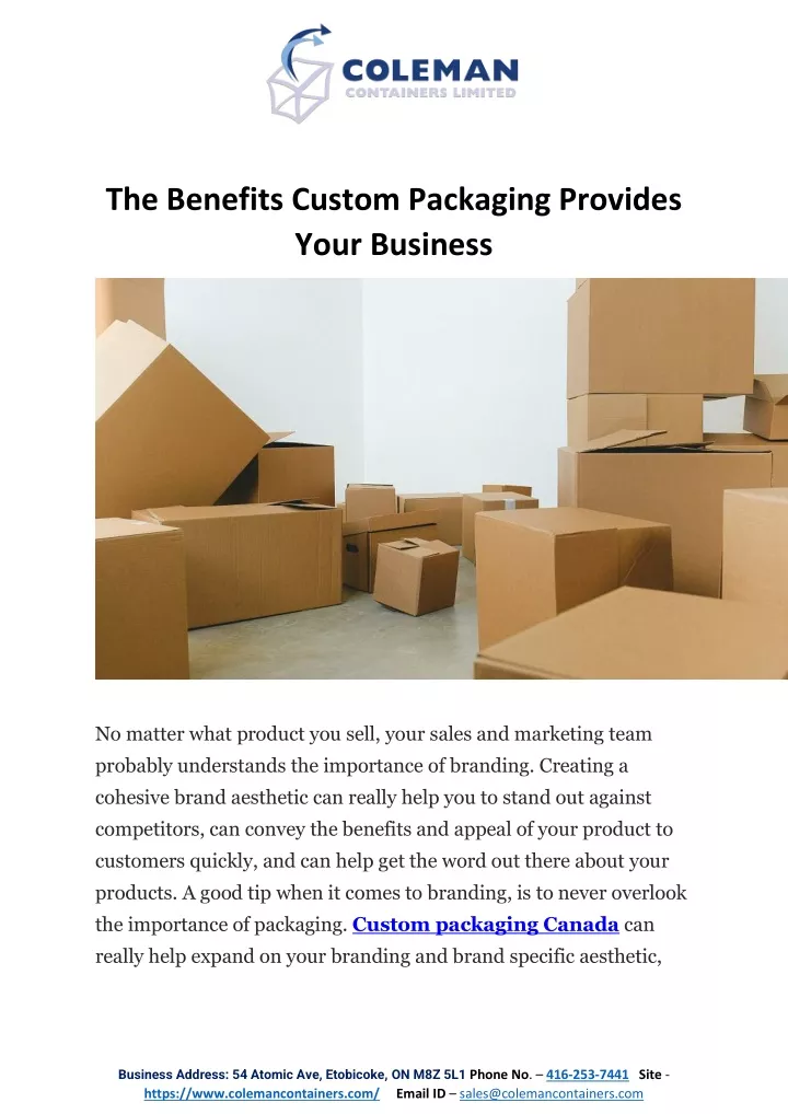 the benefits custom packaging provides your