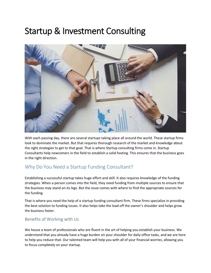 startup investment consulting startup investment