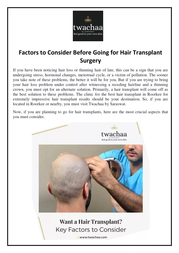 factors to consider before going for hair