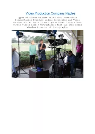 Video Production Company Naples