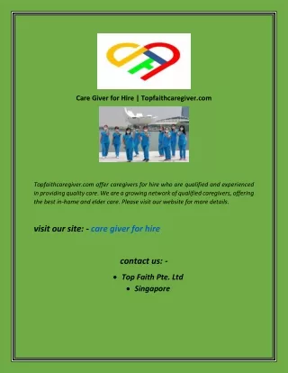 care giver for hire topfaithcaregiver com