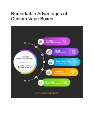 Remarkable Advantages of Custom Vape Boxes