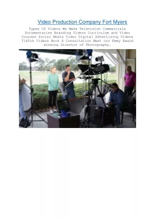 Video Production Company Fort Myers