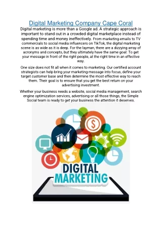 Digital Marketing Company Cape Coral