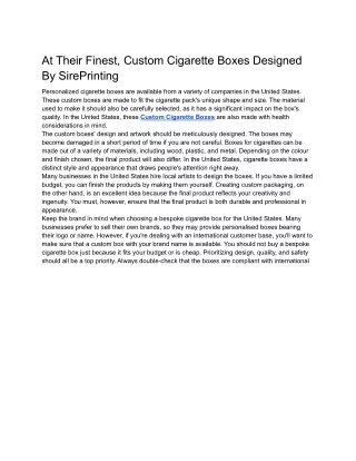 at their finest custom cigarette boxes designed