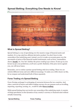 fxreviews.best-Spread Betting Everything One Needs to Know