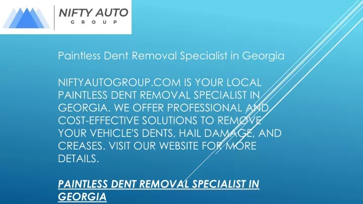 paintless dent removal specialist in georgia